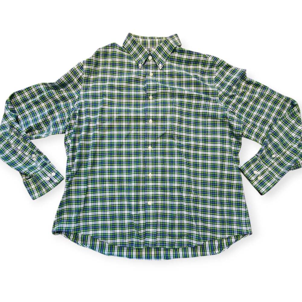 Lauren Ralph Lauren Soft Washed Sz XL Stretch Reg Fit Plaid Button Down Shirt